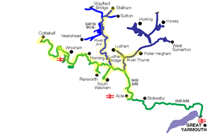 Map of northern Broads rivers